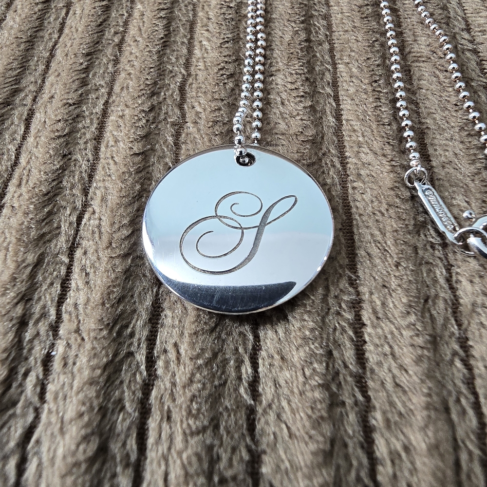 18 Inch Silver Initial Pendant Necklace